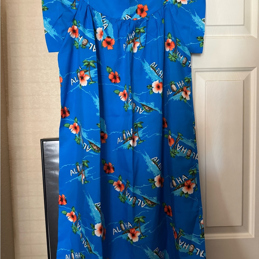 Blue Floral Aloha Dress
